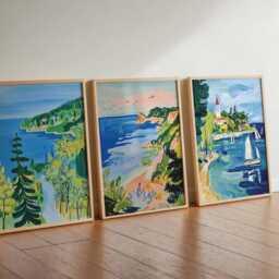 Set Of 3 Michigan Posters, Usa Great Lakes Scenic Prints Set, Landscape Detroit Wall Art, Urban Nature Decor Prints, Midwest Travel Gift - thumbnail 3