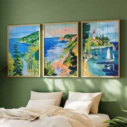 Set Of 3 Michigan Posters, Usa Great Lakes Scenic Prints Set, Landscape Detroit Wall Art, Urban Nature Decor Prints, Midwest Travel Gift - thumbnail 2