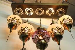 5 Glass Chandelier Lamp, Chandelier Light, Morocco Light, Morocco Lighting, Turkish Light, Morocco Lamp, Morocco Lantern, Turkey Lamp, Turkey Light