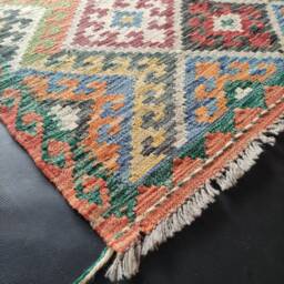 Kilim Rug Tribal, Handmade Artisan Afghan Turkish Aztec Geometric Wool 150x112 cm - thumbnail 2