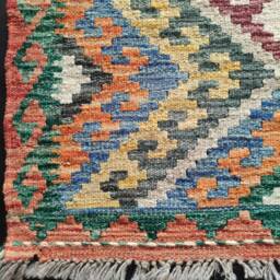 Kilim Rug Tribal, Handmade Artisan Afghan Turkish Aztec Geometric Wool 150x112 cm - thumbnail 4