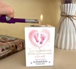 Memory Candle Holder, Baby Loss Candle, Memorial Sympathy, Never Forget, Miscarriage, Born Sleeping, Rainbow, Gone But Not Forgotten - thumbnail 1