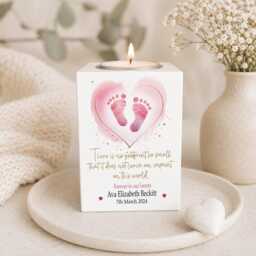 Memory Candle Holder, Baby Loss Candle, Memorial Sympathy, Never Forget, Miscarriage, Born Sleeping, Rainbow, Gone But Not Forgotten - thumbnail 1