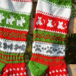 Hand Knitted Christmas Stockings For Dog Or Cat, Home Decor, Personalized Christamas Stocking With Dogs & Cats - thumbnail 2
