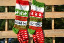 Hand Knitted Christmas Stockings For Dog Or Cat, Home Decor, Personalized Christamas Stocking With Dogs & Cats - thumbnail 1