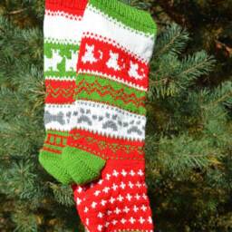 Hand Knitted Christmas Stockings For Dog Or Cat, Home Decor, Personalized Christamas Stocking With Dogs & Cats - thumbnail 4