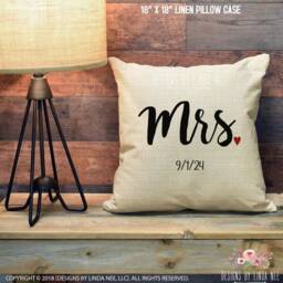 Mr Pillow & Mrs Wedding Gift Personalized Anniversary Custom Couples Gifts Shower Bedroom Decor Pcp137 - thumbnail 3
