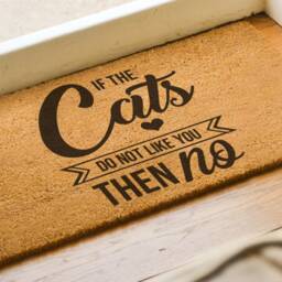 If The Cats Don't Like You Then No - Cat Lover Welcome Doormat Coconut Coir Mat Funny Door Housewarming Gift - thumbnail 2