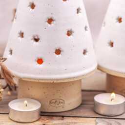 Handmade Ceramic Christmas Tree Tealight Holder - Stoneware, Wheel-Thrown - thumbnail 3