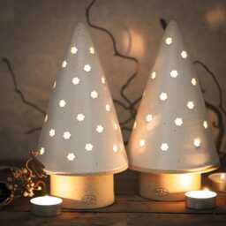 Handmade Ceramic Christmas Tree Tealight Holder - Stoneware, Wheel-Thrown - thumbnail 2