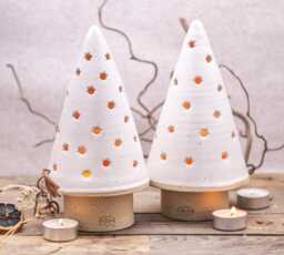 Handmade Ceramic Christmas Tree Tealight Holder - Stoneware, Wheel-Thrown