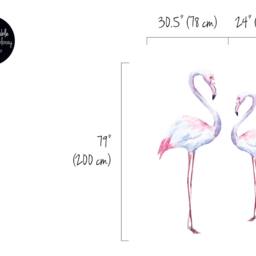 White Flamingo Wall Decal, Birds Decor, Nature Sticker, Pink Hues Reusable Removable Repositionable #14W - thumbnail 2