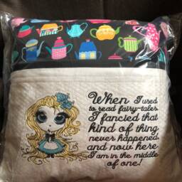 Custom Decorative Alice in Wonderland Pillow With Cover - Choose Your Favorite Character & Add A Name - thumbnail 3