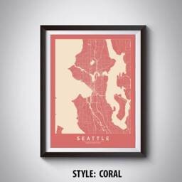Seattle Map Print Washington State, Modern Wall Art - thumbnail 3
