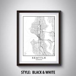 Seattle Map Print Washington State, Modern Wall Art - thumbnail 2