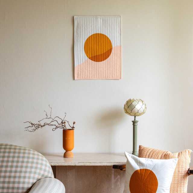 Modern Boho Sun Tapestry Quilted Wall Hanging - image 1