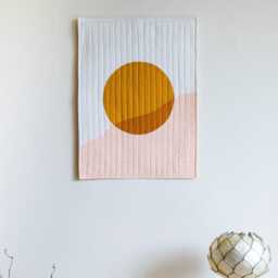 Modern Boho Sun Tapestry Quilted Wall Hanging - thumbnail 2
