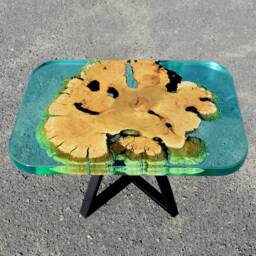 Live Edge Coffee Table, Side Table, End Table, Wood Epoxy Resin Coffee Table, Epoxy Table, Sofa Table, Wooden Round Table, Rectangle Table - thumbnail 2