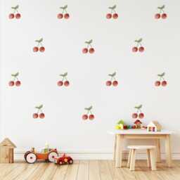 Cherry Wall Stickers Nursery Decor Fruit Decals Coquette Bedroom Red Girls Room - thumbnail 3