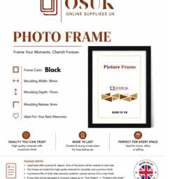 Black Photo Frame - Poster Picture Frames White, Grey, Oak Portrait Landscape Wall Art Home Decor Christmas Gifts Baby - thumbnail 2