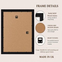 Black Photo Frame - Poster Picture Frames White, Grey, Oak Portrait Landscape Wall Art Home Decor Christmas Gifts Baby - thumbnail 3