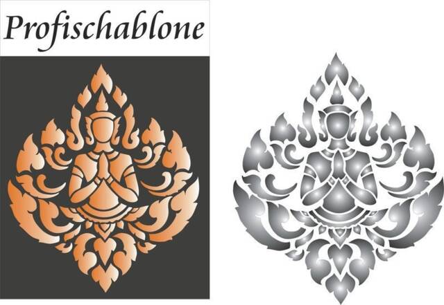 Stencil, Painting Stencil, Wall Decoration, Decor, Stencil Painting, Stencils - Buddah - Motif Sizes 21 X 17 cm, 51 40 73 61 cm