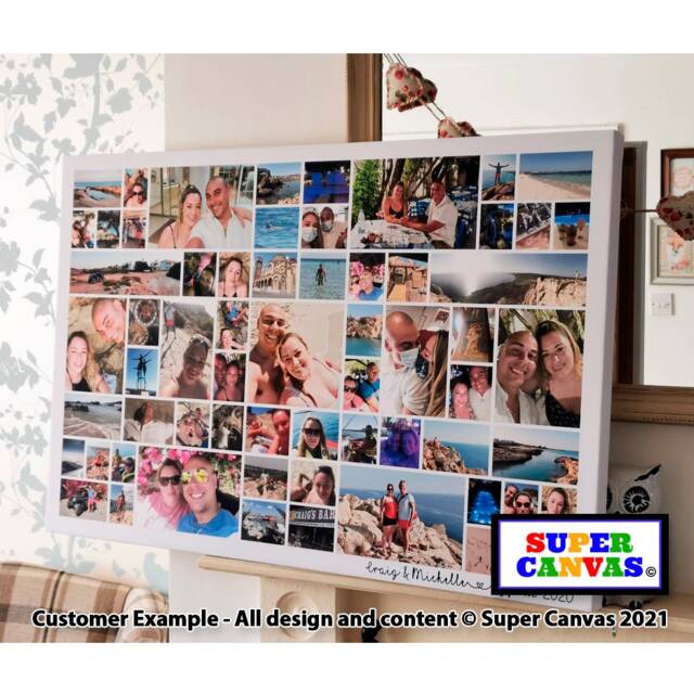 Custom 65 Photo Family Holiday Wedding Travel Wall Art Hanging Picture Collage Framed Canvas Print Christmas Birthday Gift - image 1