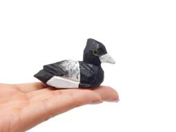 Ring-Neck Duck Wooden Figurine - Hand-Carved Bird Rustic Decor