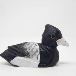 Ring-Neck Duck Wooden Figurine - Hand-Carved Bird Rustic Decor - thumbnail 2