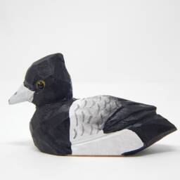 Ring-Neck Duck Wooden Figurine - Hand-Carved Bird Rustic Decor - thumbnail 3