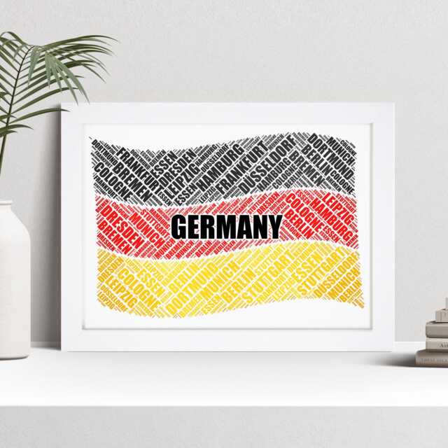 Personalised German Flag Word Art Print, Germany Custom Family Wall - image 1