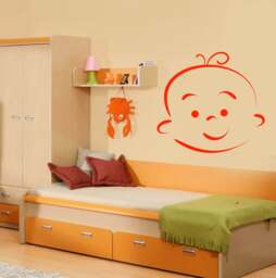 Wall Vinyl Decal Baby Cartoon Face Expression Of Different Emotion Decor For Kids Room - #2485Dn - thumbnail 1