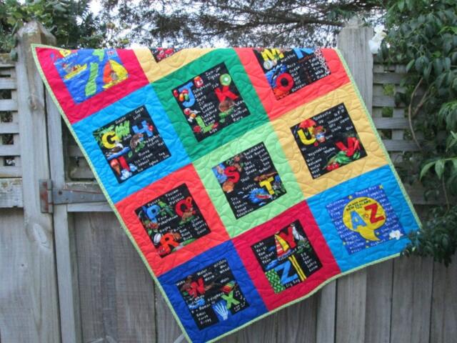 Baby Quilt Abc, New Zealand, Kiwiana, Nursery Decor, Bedding, Made To Order - image 1