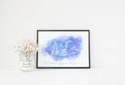 Watercolor Ultrasound Art Print Baby Scan Photo Keepsake - thumbnail 1