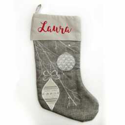 Personalised Silver Bauble Christmas Stocking