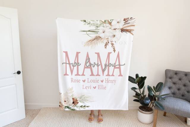 Boho Christmas Gift For Her, Nana Present, Grandma Quote Blanket, From Kids Wife Grandparent - image 1