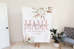 Boho Christmas Gift For Her, Nana Present, Grandma Quote Blanket, From Kids Wife Grandparent - thumbnail 1