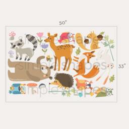 Forest Animals Peel & Stick Wall Stickers, Woodland Nursery, Animals, Decals Owl Nursery Decor, Baby - thumbnail 3