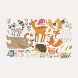 Forest Animals Peel & Stick Wall Stickers, Woodland Nursery, Animals, Decals Owl Nursery Decor, Baby - thumbnail 2