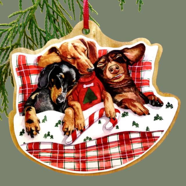 Dachshund Ornament, Christmas Ornament, Dog Gift, Pet Lover Decor - image 1