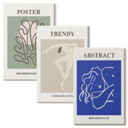 Canvas Set Of 3 - Henri Matisse Pastel Illustrations, Multicolored Wall Art, Abstract Hanging Piece - thumbnail 2