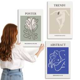 Canvas Set Of 3 - Henri Matisse Pastel Illustrations, Multicolored Wall Art, Abstract Hanging Piece