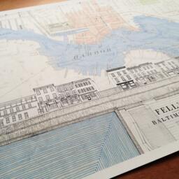 Fells Point Baltimore Inner Harbor - Art Print Architectural Streetscape Historic Map Drawing Maryland Realtor Moving Wedding Gift Wall - thumbnail 3