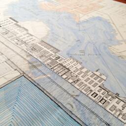 Fells Point Baltimore Inner Harbor - Art Print Architectural Streetscape Historic Map Drawing Maryland Realtor Moving Wedding Gift Wall - thumbnail 2