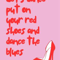 Let's Dance Lyrics Print David Bowie Song, Red Shoes Wall Art - thumbnail 3