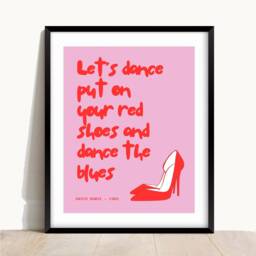 Let's Dance Lyrics Print David Bowie Song, Red Shoes Wall Art - thumbnail 2