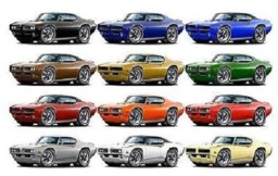 1969 Pontiac Gto Judge Wall Decal Classic Car Photo, Man Cave Decor - thumbnail 2