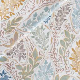 Floral Linen Blend Curtain Panel Aqua, Sage, Marigold Print - thumbnail 2