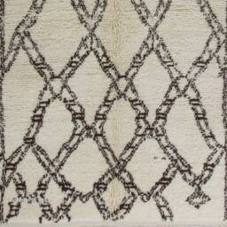 Handmade Beni Ourain Rug Beige Berber Wool, Moroccan Design - thumbnail 2
