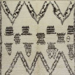 Handmade Beni Ourain Rug Beige Berber Wool, Moroccan Design - thumbnail 3